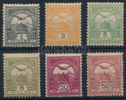 1904 6 klf Turul bélyeg (50f falcos) / 6 stamps (50f hinged)