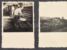 cca 1940 Kolozsvár és környéke, kb 60 db fotó albumlapokon, utcaképek, vadászok, lóvasút, katonák, s...