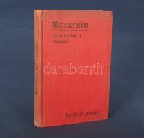 (Guthrie, Kenneth Sylvan):  Regeneration: The Gate of Heaven. Boston, (1897. L. Barta & Co.) The Barta Press. [4] + 163 + [1] p. Első kiadás. A skót származású amerikai protestáns lelkész, műfordító, újplatonizmus-kutató, Kenneth Sylvan Guthrie (1871-1940) értekezése a regeneráció jelenségéről. A monográfia a regenerációt számos aspektusában értelmezi, biológiai, fiziológiai működésmódját taglalja, majd a regeneráció jelenségeit értelmezi az Újszövetségben, az egyházatyák műveiben, a történelemben és a filozófiában. Az első előzéken kereskedői könyvjegy, a címlapontulajdonosi bélyegzés és dátumbejegyzés. Poss.: Gyöngyöshalászy Takách Béla. [Gyöngyöshalászy Takách Béla (1874-1947) festő, építész, iparművész. A budapesti József Műegyetemen szerzett diplomája után Alpár Ignác mellett dolgozott Franciaországban, majd tíz évet töltött az Egyesült Államokban, ahol Alfons Mucha tanítványa volt. Kiállításai voltak New York, Boston, Philadelphia és Charleston városaiban. Az 1910-es években tért haza, itthon Széchenyi Bertalan, Dohnányi Ernő, Kozma Jenő villáit tervezte.] Feliratozott kiadói egészvászon kötésben, a gerincen és az első kötéstáblán egyaránt: ,,Regeneration: Thy Physical Basis of Immortality felirat szerepel. Körülvágatlan, jó példány, rendkívül ritka könyv.