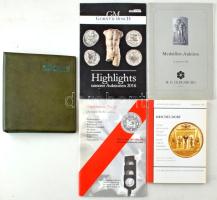 Vegyes 4db-os árverési katalógus és kellék tétel, benne: Kricheldorf 1994. októberi 46. árverési kat...