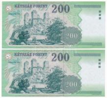 2005. 200Ft 2x sorszámkövetők "FB 5223470 - FB 5223471" T:UNC