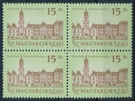 1992 Kastélyok VI. négyestömb fényes ragasztóval (min 20.000) / Mi 4194 block of 4 with shiny gum