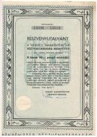 Budapest 1946. "A Nemzeti Takarékpénztár Részvénytársaság Budapesten" részvényutalványa 5db 50P névértékű részvényről "45006-45010" 3db szelvénnyel "B+C+D" T:AU