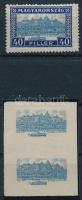 1926 Pengő-fillér 40f a középrész próbanyomata párban enyvezetlen, vékony papíron / Mi 423 proof in pair