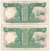 Hongkong 1991-1992. 10$ (2xklf) T:F Hong Kong 1991-1992. 10 Dollars (2xdiff) C:F Krause P#191