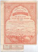 Románia / Bukarest 1922. "Renta Improperietaririi" 5%-os ingatlankölcsön kötvény 10.000L-ről T:F szakadások