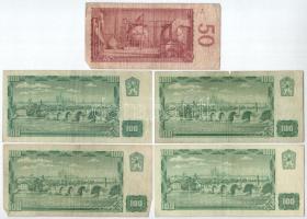 Csehszlovákia 1961. 100K (4x) + 1964. 50K T:F,VG
Czechoslovakia 1961. 100 Korun (4x) + 1964. 50 Kor...