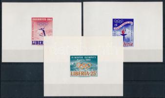 1963 Olimpia Mi 612-614 vágott blokkformában / in imperforate block form