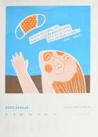 12 db modern grafika magyar grafikusoktól. 2022-es naptáron. Buberg Balázs, Gergic, Ena, Bordás Márt...