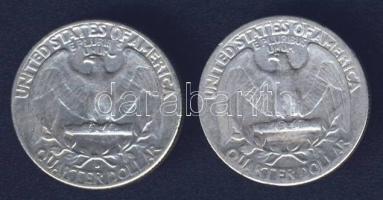 USA 1935-58. 1/4$ Ag "Washington" (2x) T:3