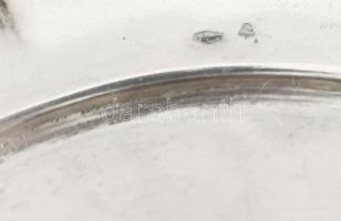 Ezüst (Ag) tálca, hólyagos peremmel.. Jelzett d: 14 cm, 114 g