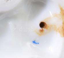 Antik német porcelán figura, cca 1900, régi, professzionális restaurálással, m: 12,5 cm