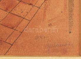 Galambos jelzéssel: Galambos Margit ? : Enteriörterv. Akvarell, papír. kartonon 31x37 cm