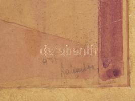 Galambos jelzéssel: Galambos Margit ? : Enteriörterv. Akvarell, papír. kartonon 42x39 cm