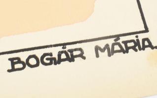 Bogár Mária (-), 3 db mű: magyar minták utáni hímzés- és divattervek, 1931-34. Akvarell, tus, ceruza...