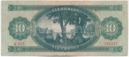 1949. 10Ft "A 613 186317" T:VG folt /
Hungary 1949. 10 Forint "A 613 186317" C:...