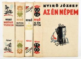 Nyírő József könyvei 4 db. . Az én népem, 1943, 288 p. . Madéfalvi veszedelem, 1939, 454 p. Sibói bölény Budapest, Révai kiadás. Kiadói halina kötésekben, jó állapotban