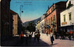 Trebinje, Kaiserstraße / Careva ulica / street view, shops + K.K. LANDSTURMINFANTERIEREGIMENT LEITMERITZ NO. 9. (EK)