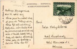 1912 Trebinje, Kaiserstrasse / street view, shops (fl)