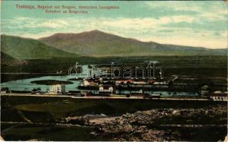 Trebinje, Bahnhof mit Bregovi, türkischen Landgütern / Kolodvor sa Bregovima / railway station, train, locomotive, Turkish estates (fl)