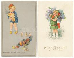 30 db RÉGI üdvözlő motívum képeslap vegyes minőségben, lithokkal is / 30 pre-1945 greeting motive po...