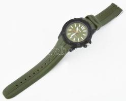 Lorus kvarc karóra, kaucsuk szíjjal, új elemmel, működik d: 48 mm