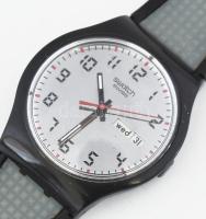 Swatch kvarc karóra, kaucsuk szíjjal, új elemmel, működik d: 38 mm