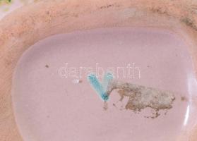 Iparművész ikebana váza, jelzett, 17x14 cm