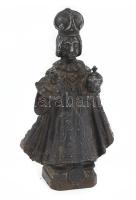 Enfant Jésus de Prague. antik fém szobor, sérült, m:15 cm