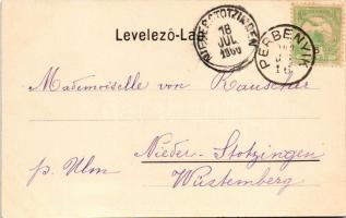 1900 Perbenyik, Perbenik, Pribeník; Gróf Mailáth József leányai lovon a kastély udvarán / daughters ...