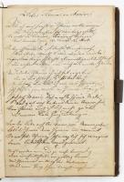 Régi német nyelvű napló, benne pár írásos és rajzolt bejegyzéssel