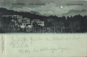 1897 Rosengarten mountains with Hotel Penegal and Hotel Mendelhof (EK)