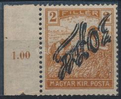 Temesvár 1919 Arató 30f/2f fordított felülnyomással / Mi 3 with inverted overprint. Signed: Bodor. Certificate: Barabássy