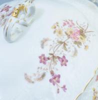 Porcelán levese tál XIX: sz. vége. Matricás, jelzett, kopással 35x22 cm