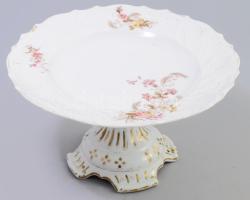 Sütemény kínáló tál cseh porcelán. XIX. sz vége Matricás, jelzett, kopással d: 26 cm