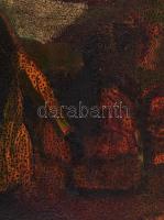 Csáji Attila (1939-): Siratók. Olaj, karton. Jelzett a hátoldalán. Fa vakkeretre tűzve. Fa keretben....