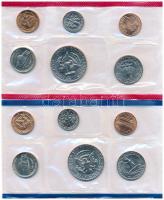 Amerikai Egyesült Államok 1984D 1c - 1/2$ + "Denver" + 1984P 1c - 1/2$ + "Philadelphi...