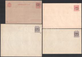 Debrecen I. 1919 Díjjegyes szett: 3 klf boríték és 1 levelezőlap, mindegyik használatlan. RRR! / 3 different PS-cover + 1 PS-card, unused. RRR! Signed: Bodor