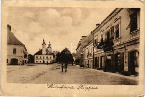 1916 Slovenska Bistrica, Windisch-Feistritz, Windischfeistritz; Hauptplatz / main square, shops. Verlag Rosa Pitschl (Rb)