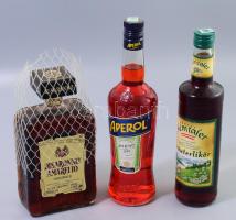 3 darab likőr: Aperol 0,7l + Almtaler Krautzlikör 0,7l + Disaronno Amaretto 1l, mind bontatlan