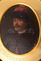 Jelzés nélkül, XVIII. sz, festő: Előkelő magyar nemes úr portréja. Olaj, rézlemez. Kissé sérült. Ová...