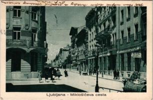 1928 Ljubljana, Laibach; Miklosiceva cesta / street view, loan bank