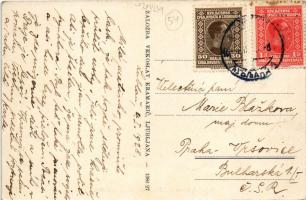 1928 Ljubljana, Laibach; Miklosiceva cesta / street view, loan bank