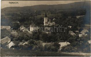 1914 Veliko Tinje, Tainach (Pohorje, Bachergebirge); general view with parish church. Rosa Pitschl (Windischfeistritz) Orig. Bromsilber