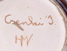 Csenki (Czvalinga ) István: Váza. Jelzett, kopással, m: 15 cm