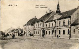 1928 Moson, Felső fő utca, Kisdedóvó (óvoda), Ostermayer Károly üzlete. Fischer Ignác kiadása (Rb)