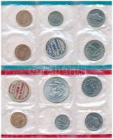 Amerikai Egyesült Államok 1968S 1c - 25c +1968D 1c - 1/2$ Ag, Cu-Ni, bronz (12xklf) forgalmi sor ere...