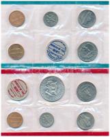Amerikai Egyesült Államok 1968S 1c - 25c +1968D 1c - 1/2$ Ag, Cu-Ni, bronz (12xklf) forgalmi sor ere...