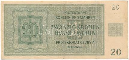 Német Harmadik Birodalom / Cseh-Morva Protektorátus 1944. 20K T:F erős papír German Third Reich / Pr...