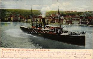 1905 Mali Losinj, Lussinpiccolo; Eildampfer "Graf Wurmbrand". Verlag B. Lergetporer / steamship